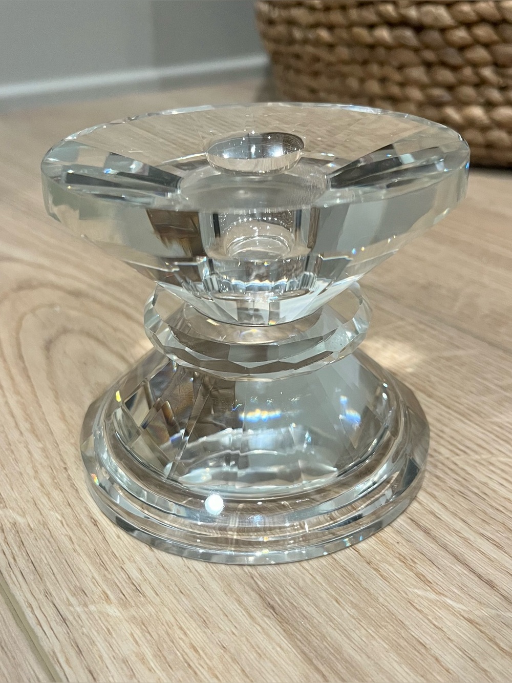 Clear Crystal Candle Holder